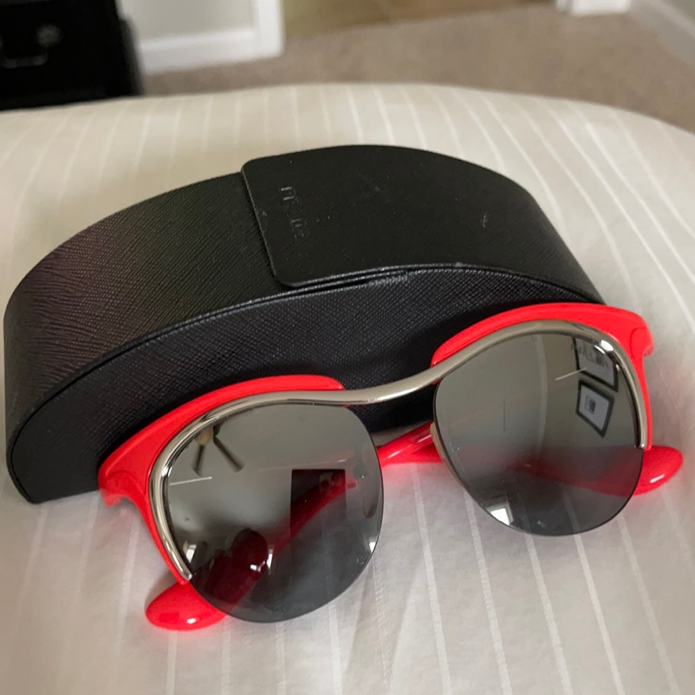 Slightly used red Prada sunglasses